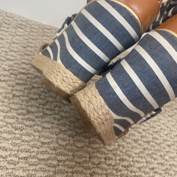 Sperry Top-Sider Aurora Cognac Navy Breton Stripe Wedge - Size 7 - Picture 8 of 10